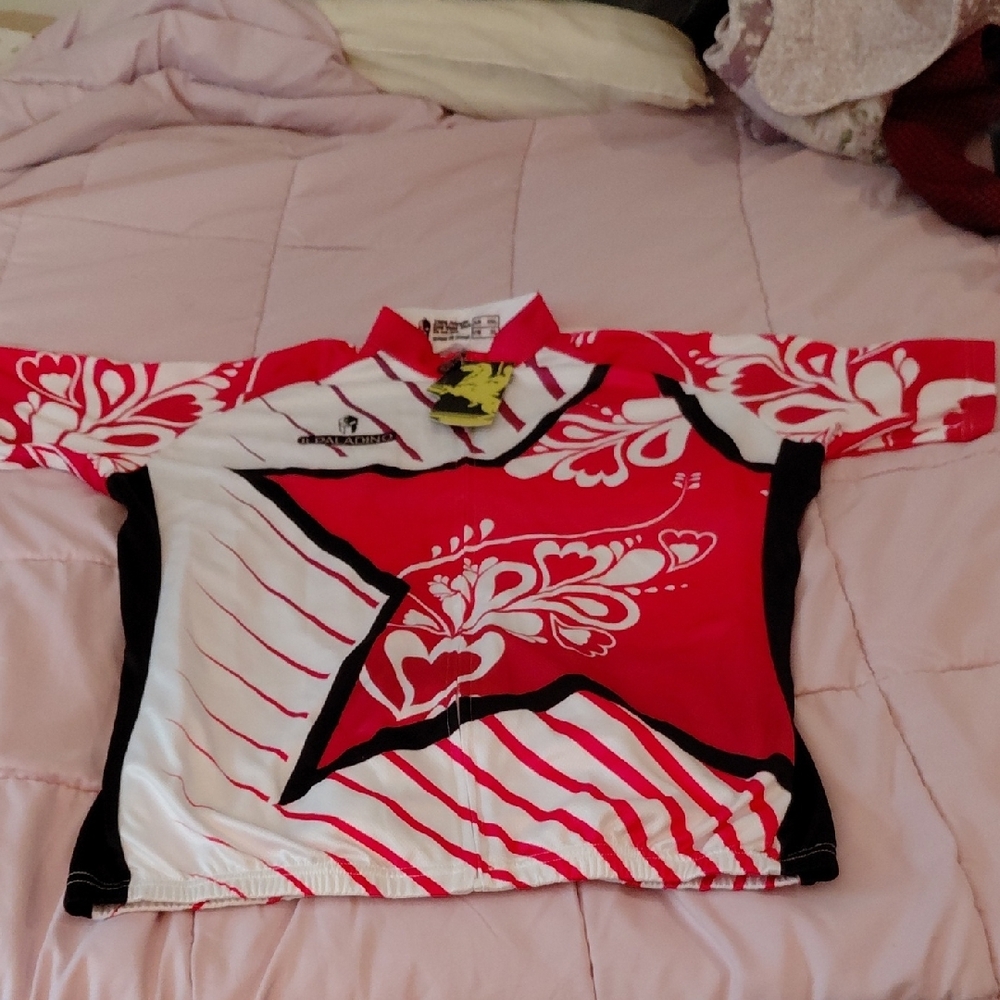 Red and White Graphic Shirt